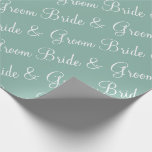Papel De Regalo Bride Groom Script Wedding Shower<br><div class="desc">papel de envolver verde de bonito para los regalos de novias.  Así que bonito.</div>