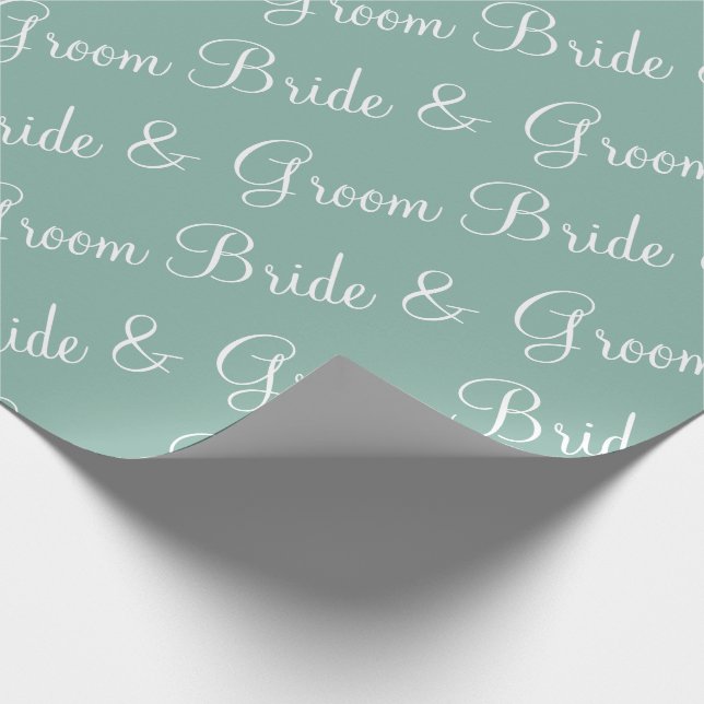 Papel De Regalo Bride Groom Script Wedding Shower (Esquina)