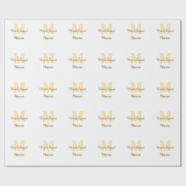 Papel De Regalo Bride squad monogram golden bridal shower simple 