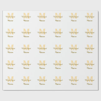 Papel De Regalo Bride squad monogram golden bridal shower simple