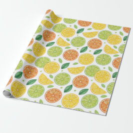 Papel De Regalo Bright Citrus Slice Pattern Gift Wrap