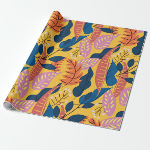 Papel De Regalo Bright colorful pattern with tropical leaves,  ber
