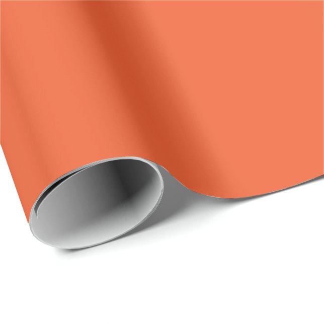 Papel De Regalo Bright Orange Minimalist Solid Background (Esquina del rollo)