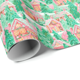 Papel De Regalo Bright Palm Beach Navidades Casas de Gingerbread