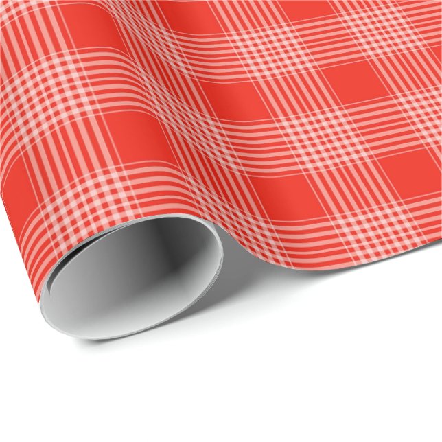 Papel De Regalo Bright Red Plaid Pattern (Esquina del rollo)