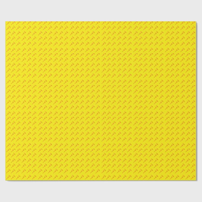 Papel De Regalo Bright Red & Yellow Floral  (Superficie plana)
