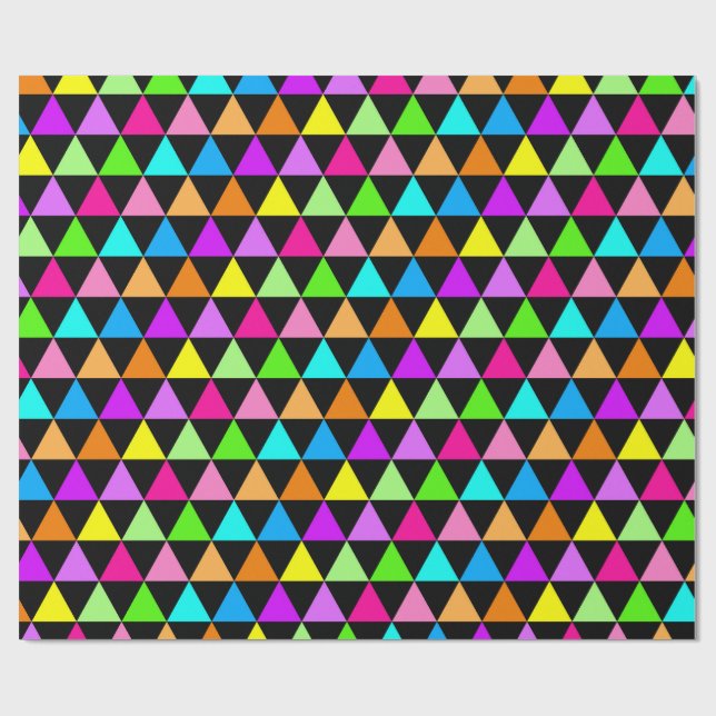 Papel De Regalo Bright Triangle Groovy Print Gift Wrapping Paper (Superficie plana)