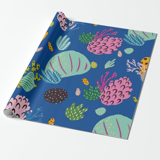 Papel De Regalo Bright underwater seamless pattern with beautiful  (Desenrollado)