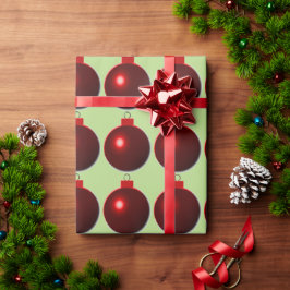 Papel De Regalo Brillante bola roja amarga Ornamentos navideños en