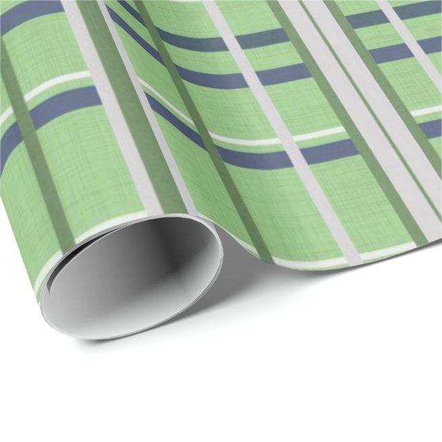 Papel de Regalo Brillante Cuadros Verdes (Esquina del rollo)