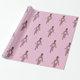 Papel de regalo brillante de 30” x 6 pies Bailarin