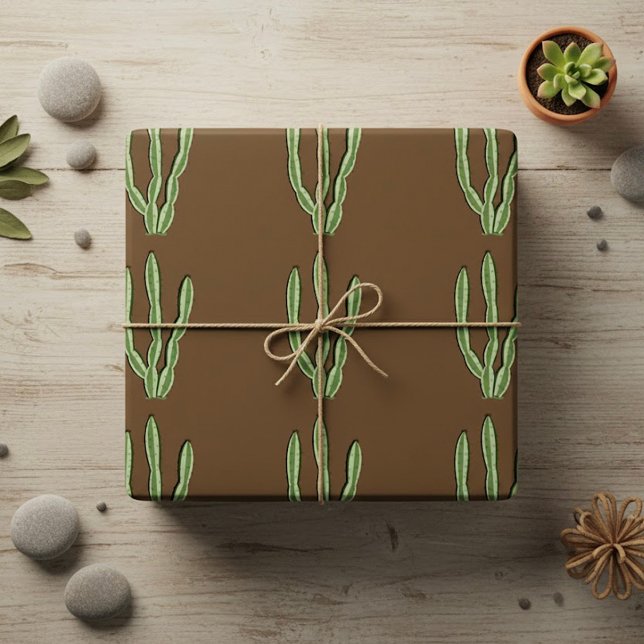 Papel de regalo brillante de cactus (Subido por el creador)