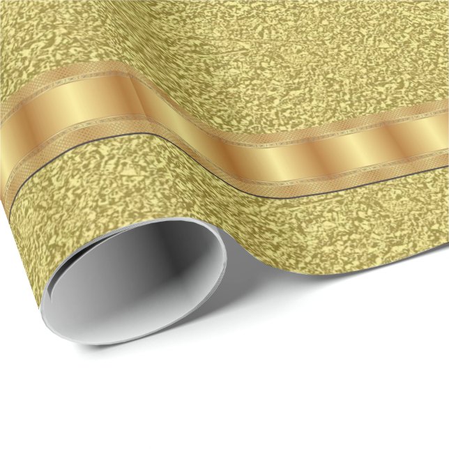 Papel de regalo brillante dorado (Esquina del rollo)