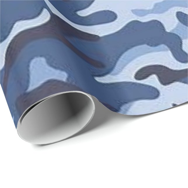 Papel de Regalo Brillante Ejército Azul (Esquina del rollo)