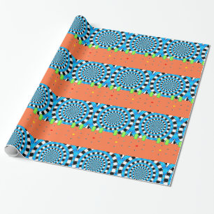 Papel de Regalo Brillante, Flecha Circular Azul Ne