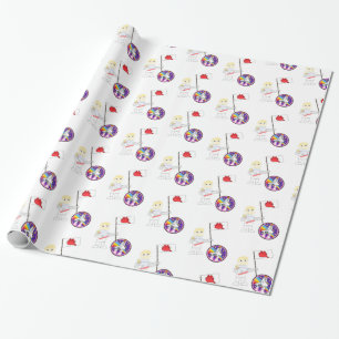 Papel de regalo brillante, gatito astronauta