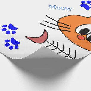 Papel de Regalo Brillante, Huesos de Gato de Pesca
