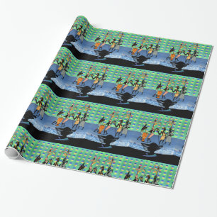 Papel de regalo brillante, mujeres africanas