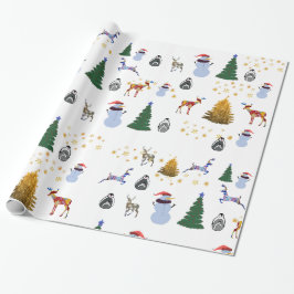 Papel de regalo brillante para vacaciones de invie