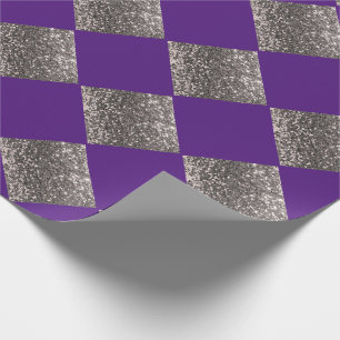 Papel De Regalo Brillante Plateado Metálico Púrpura Abstracto Chic