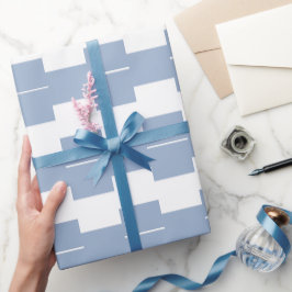 Papel de regalo brillante raya azul y blanco