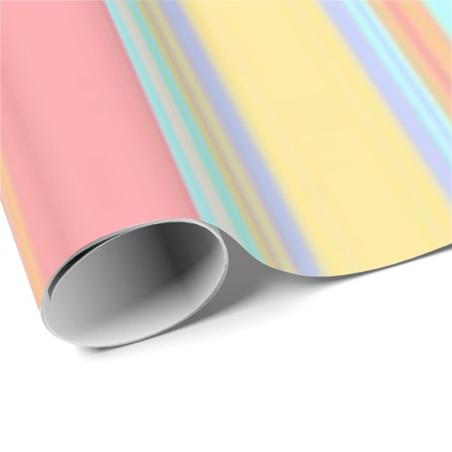 Papel de Regalo Brillante Raya Pastel (Esquina del rollo)