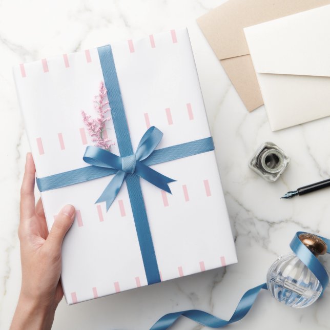 Papel de regalo brillante raya rosa y blanco (Regalar)