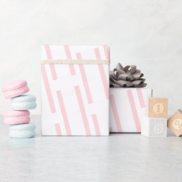 Papel de regalo brillante raya rosa y blanco
