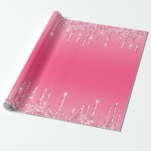 Papel De Regalo Brillante Rosa Chic Moderno Femenino Tendencia