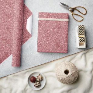 Papel De Regalo Brillante Rosa Glitter Glamuroso