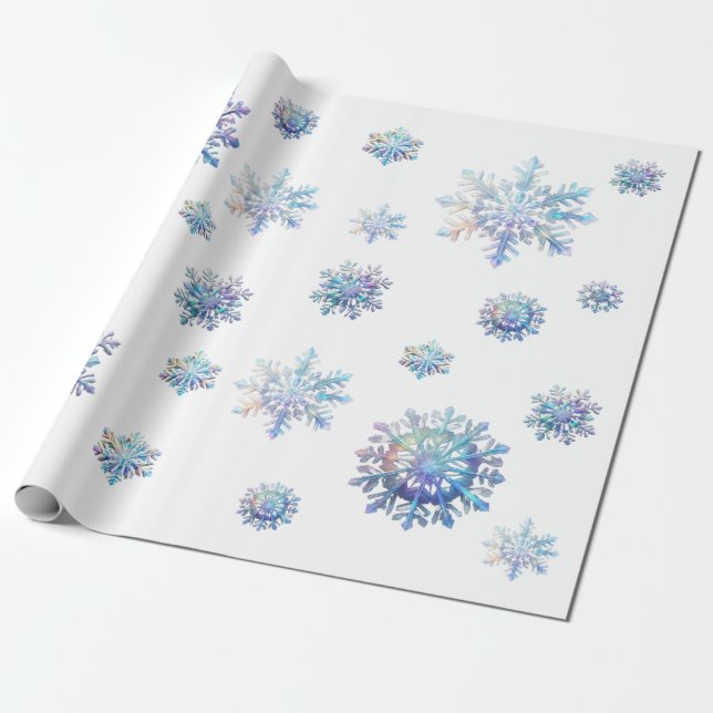 Papel De Regalo Brillante Snowflake (Desenrollado)
