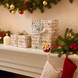 Papel De Regalo ¡Brillantes y coloridas felicitaciones de Santa Cl