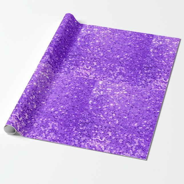 Papel De Regalo Brillantina violeta (Desenrollado)