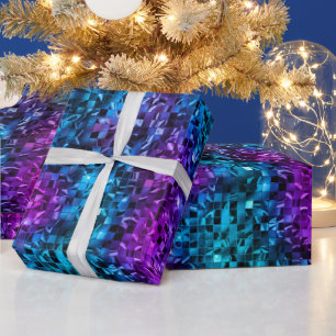 Papel De Regalo Brillo azul y rosa Ocean Glamour