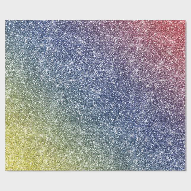 Papel De Regalo Brillo de Arcoíris  (Superficie plana)
