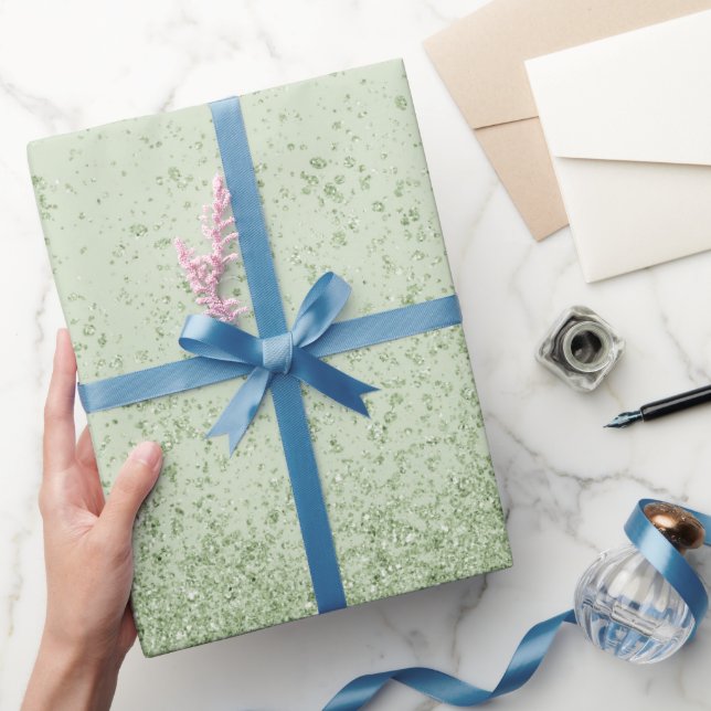 Papel De Regalo Brillo Falso Verde Claro (Regalar)