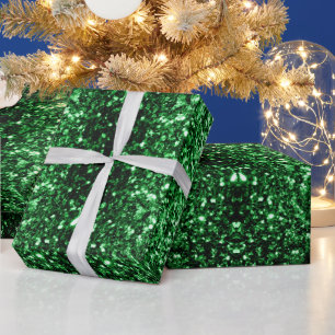 Papel De Regalo Brillo falso verde oscuro