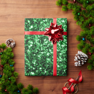 Papel De Regalo Brillo falso verde oscuro destella