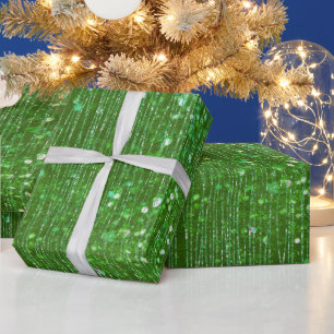 Papel De Regalo Brillo Verde Brillante Glitter