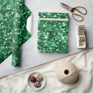 Papel De Regalo Brillo verde navideño de Navidad destellante