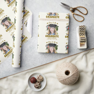 Papel De Regalo Brindis al graduado con foto personalizada nombre