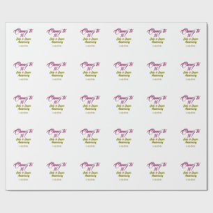 Papel De Regalo Brindis por 10º aniversario de bodas mauve dorado