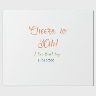 Papel De Regalo Brindis por el cumpleaños número 30 nombre fecha n