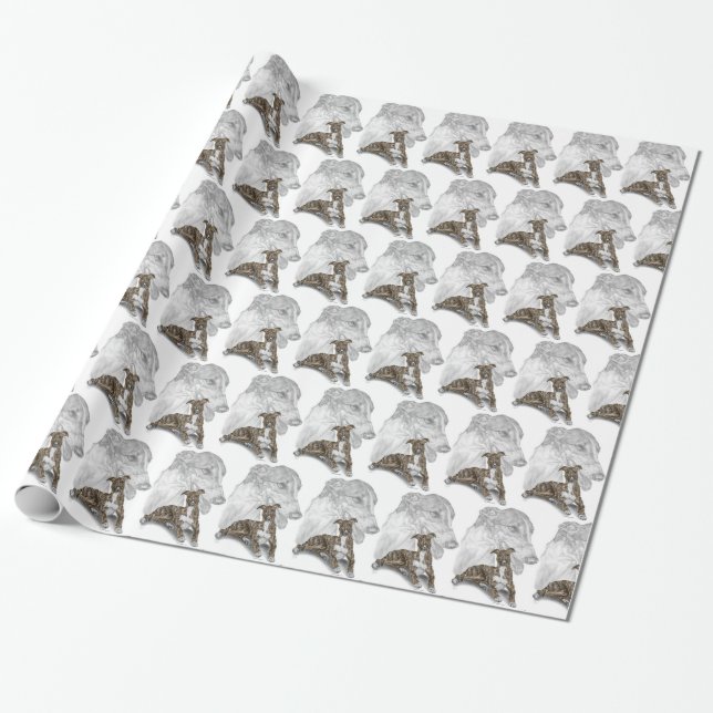 Papel De Regalo Brindle Greyhound Dog Art (Desenrollado)