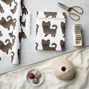 Papel De Regalo Brindle Long Coat Chihuahua Cute Dog Pattern