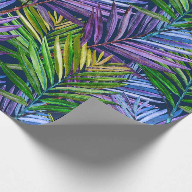 Papel De Regalo Brisa de Verano Palmeras de Playa Tropical (Esquina)