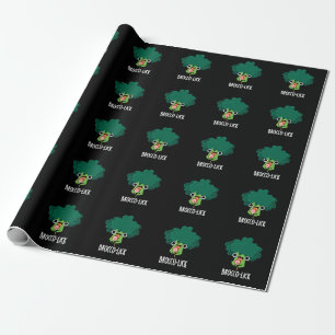 Papel De Regalo Brocco lick Funny Veggie Broccoli Pun Dark BG