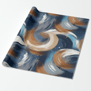 Papel De Regalo Brochas de broche de malla en azul, blanco y marró