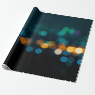 Papel De Regalo Broche de luz nocturna de la ciudad, fondo desenfo