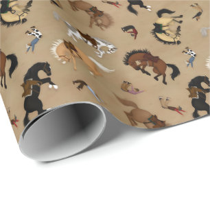 Papel De Regalo Broncos y vaqueros
